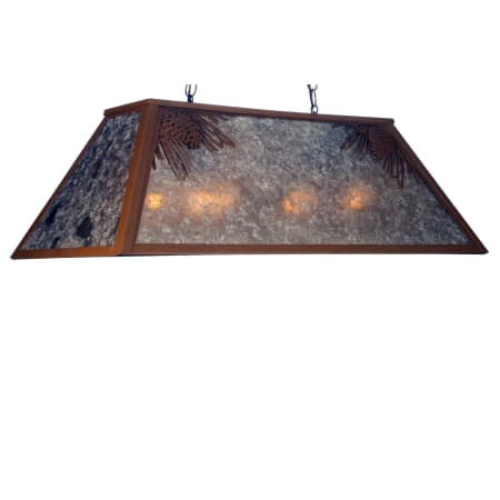 Meyda Tiffany Mountain Pine 6 Light 33" Wide Billiard Chandelier with Silver Mica Shade Rust