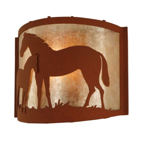 Meyda Tiffany Mare and Foal 9" Tall Wall Sconce Rust