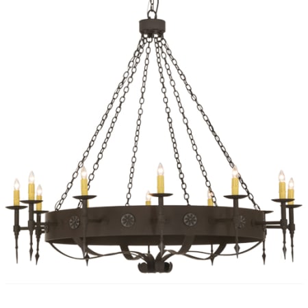 Meyda Tiffany Warwick 12 Light 66" Wide Taper Candle Style Chandelier Dark Roast