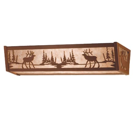 Meyda Tiffany Elk at Lake 36" Wide Bath Bar with Shade Rust
