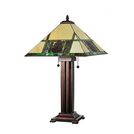 Meyda Tiffany 24" H Pinecone Ridge Table Lamp Beige Amber
