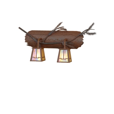 Meyda Tiffany 24" W Pine Branch Valley View 2 Light Vanity Light Rust / Wrought Iron