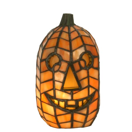 Meyda Tiffany Halloween Pumpkin 8.5" H Jack O'Lantern Accent Lamp Orange