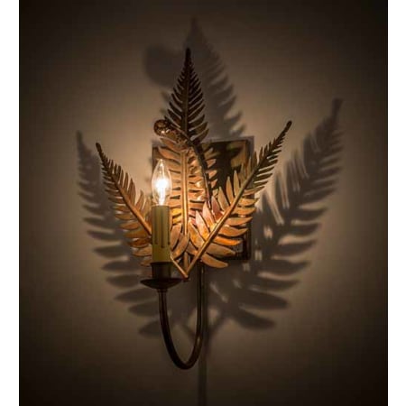 Meyda Tiffany Fern 22" Tall Wall Sconce Raw Copper / Verde