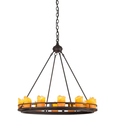 Meyda Tiffany Barbury 12 Light 32" Wide Pillar Candle Style Chandelier Dark Roast