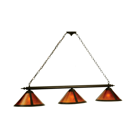 Meyda Tiffany Van Erp 3 Light 60" Wide Linear Chandelier with Orange Mica Shade N/A