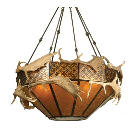 Meyda Tiffany Antlers 8 Light 50" Wide Pendant Antique Copper