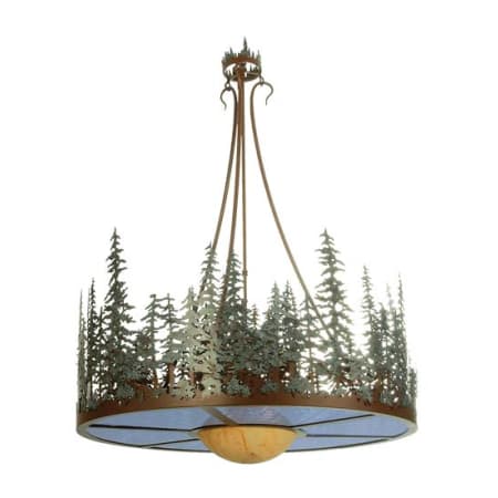 Meyda Tiffany Pine Lake 4 Light 36" Wide Pendant Rust