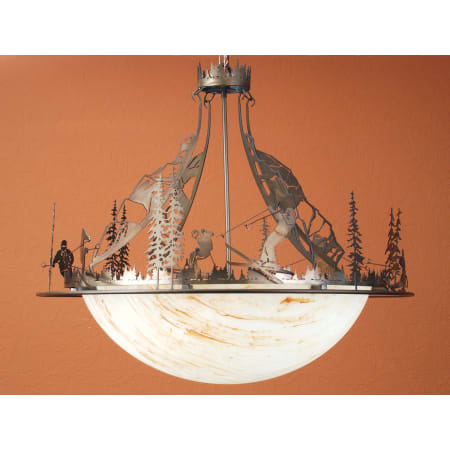 Meyda Tiffany 31" W Skier Inverted Pendant Antique Copper