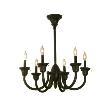 Meyda Tiffany 27" W Rhythm 6 Light Chandelier Dark Roast