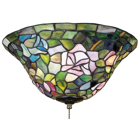 Meyda Tiffany 12" W Tiffany Rosebush Flush Mount Ceiling Fixture Purple / Blue Burgundy