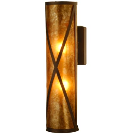 Meyda Tiffany 5" W Amber Mica Diamond Mission Wall Sconce Mahogany Bronze