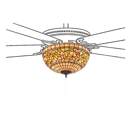 Meyda Tiffany Tiffany Turning Leaf 16" Wide Single Ceiling Fan Light Kit Mahogany Bronze