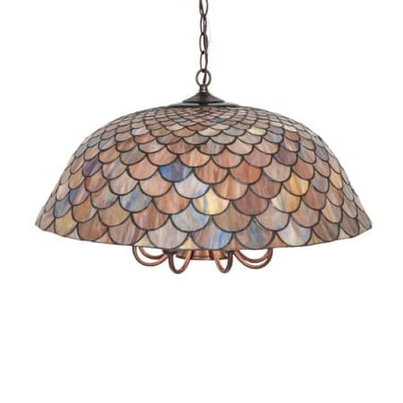 Meyda Tiffany Tiffany Fishscale 8 Light 12" Wide Pendant Mahogany Bronze