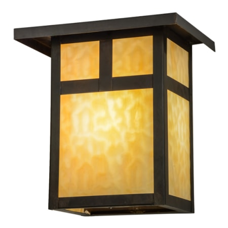 Meyda Tiffany Hyde Park 13" Tall Wall Sconce with Shade Craftsman Brown