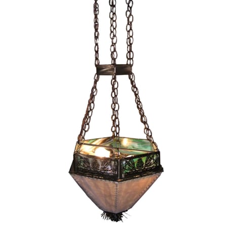 Meyda Tiffany Mountain Pine 2 Light 19" Wide Pendant Antique Copper