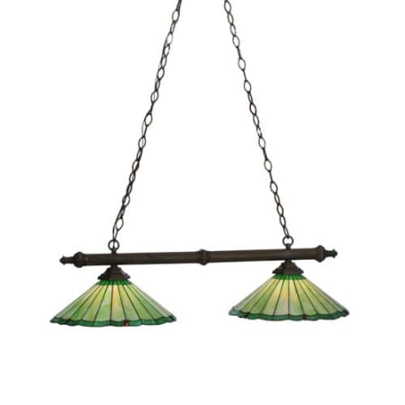 Meyda Tiffany Caprice 2 Light 34" Wide Linear Pendant Craftsman Brown