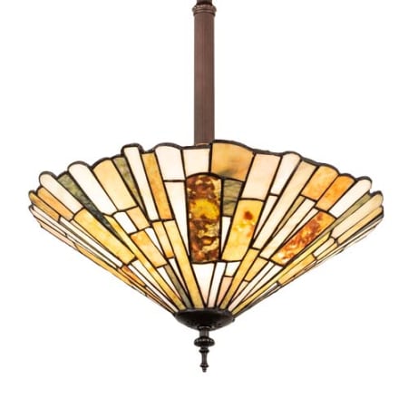Meyda Tiffany Delta Jadestone 3 Light 17" Wide Pendant Mahogany Bronze