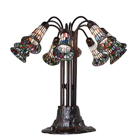 Meyda Tiffany 10 Light 24" Tall Tree Table Lamp Mahogany Bronze