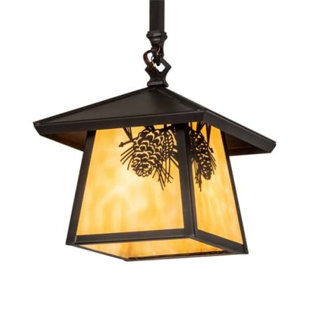 Meyda Tiffany Square Stillwater 12" Wide Pendant Craftsman Brown