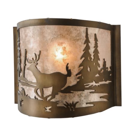Meyda Tiffany Deer at Lake 8" Tall Wall Sconce Antique Copper