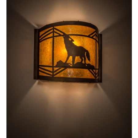 Meyda Tiffany Wolf on the Loose 10" Tall Wall Sconce Antique Copper