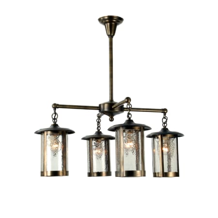 Meyda Tiffany Fulton Grapes 4 Light 31" Wide Chandelier with Clear Glass Shade Polished Brass
