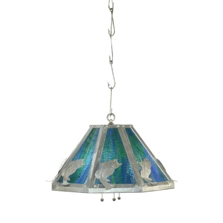 Meyda Tiffany Leaping Bass 3 Light 24" Wide Pendant Galvanized