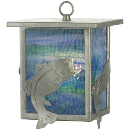 Meyda Tiffany Leaping Bass 11" Wide Pendant Galvanized