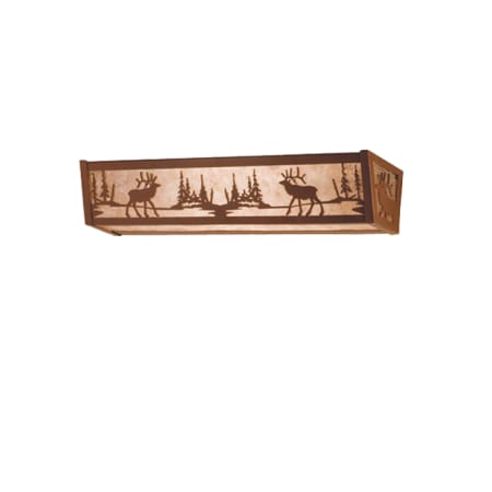 Meyda Tiffany Elk at Lake 30" Wide Bath Bar Rust