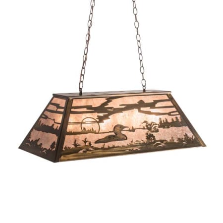 Meyda Tiffany Long Loon 6 Light 33" Wide Linear Pendant Antique Copper