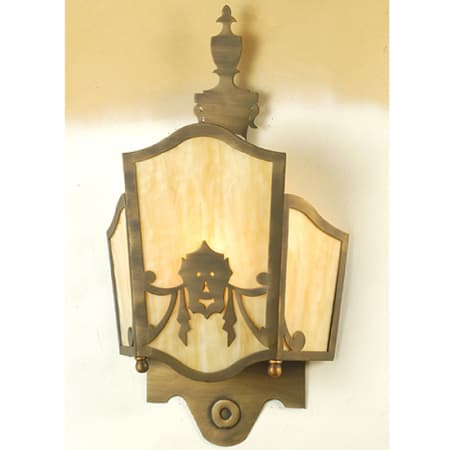 Meyda Tiffany Theatre Mask 21" Tall Wall Sconce Antique Brass
