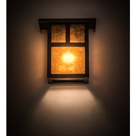 Meyda Tiffany Hyde Park 7" Tall Wall Sconce with Shade Craftsman Brown