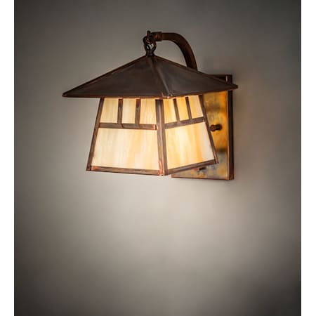 Meyda Tiffany Stillwater Double Bar Mission 10" Tall Wall Sconce with Shade Vintage Copper