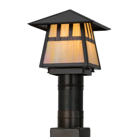 Meyda Tiffany Stillwater 8" Tall Post Light Craftsman Brown