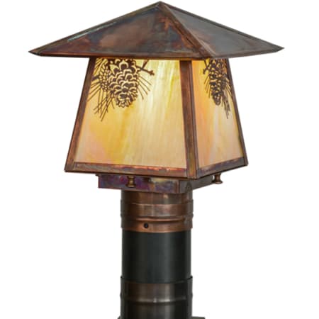 Meyda Tiffany Stillwater 12" Tall Post Light Vintage Copper