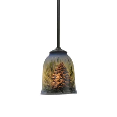 Meyda Tiffany Pinecone 5" Wide Mini Pendant Wrought Iron