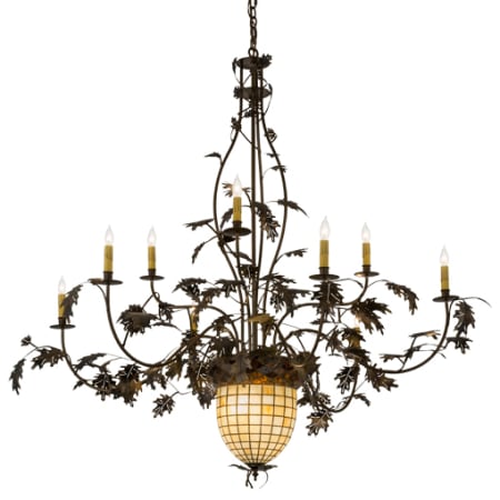 Meyda Tiffany Greenbriar Oak 11 Light 63" Wide Taper Candle Style Chandelier Antique Copper / Burnished