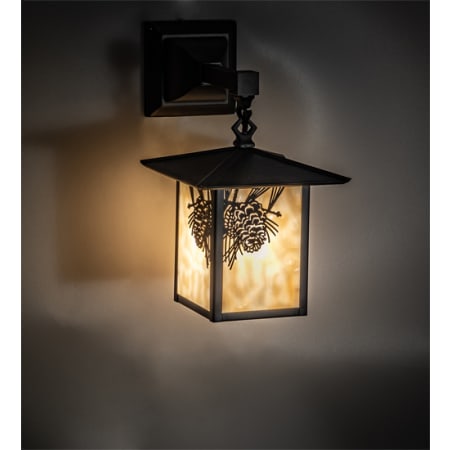Meyda Tiffany Seneca Pine Cone 13" Tall Wall Sconce Craftsman Brown