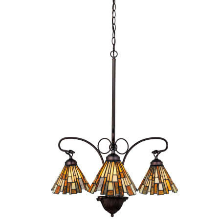 Meyda Tiffany Delta Jadestone 3 Light 24" Wide Chandelier with Tiffany Glass Shade Bronze