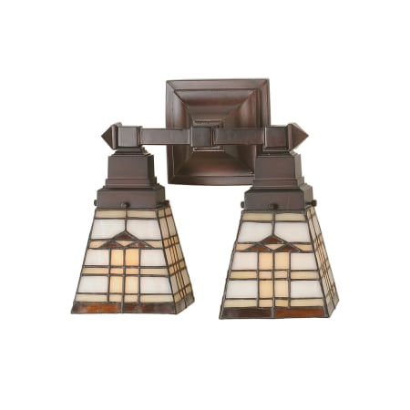 Meyda Tiffany 12" W Arrowhead Mission 2 Light Wall Sconce Beige Amber