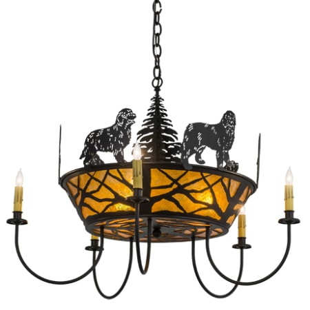 Meyda Tiffany Big Dogs 8 Light 32" Wide Taper Candle Style Chandelier Textured Black