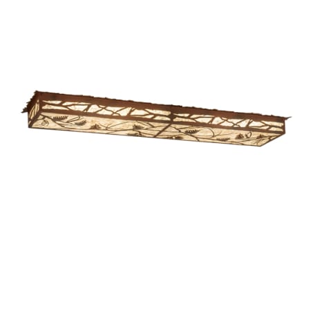 Meyda Tiffany Whispering Pines 62" Wide LED Flush Mount Ceiling Fixture - Rust / Wrought Iron Finish Rust / Wrought Iron