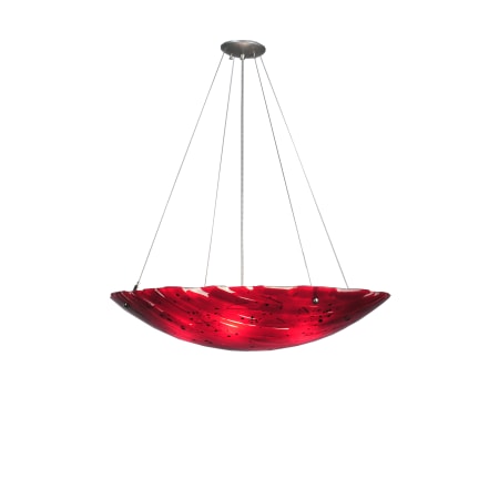 Meyda Tiffany 30" W Pomodoro Caldo Fused Glass Inverted Pendant Red / Black