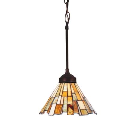 Meyda Tiffany Delta Jadestone 8" Wide Mini Pendant Mahogany Bronze