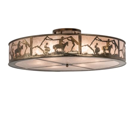 Meyda Tiffany Cowboy 6 Light 49" Wide Semi-Flush Drum Ceiling Fixture Antique Copper