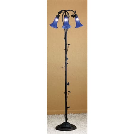 Meyda Tiffany Floor Lamp from the Lilies Collection Blue