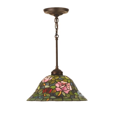 Meyda Tiffany Stained Glass / Tiffany Down Lighting Pendant from the Tiffany Rosebush Collection Tiffany Glass