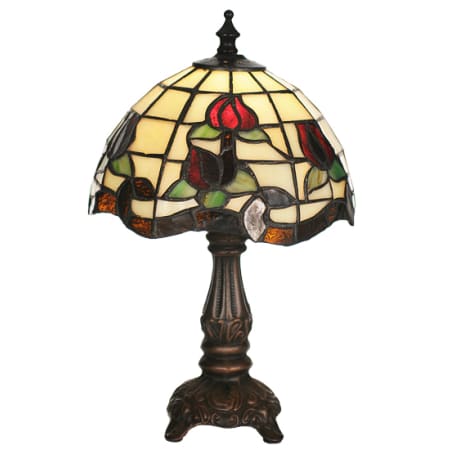 Meyda Tiffany Stained Glass / Tiffany Single Light Accent Table Lamp Mahogany Bronze