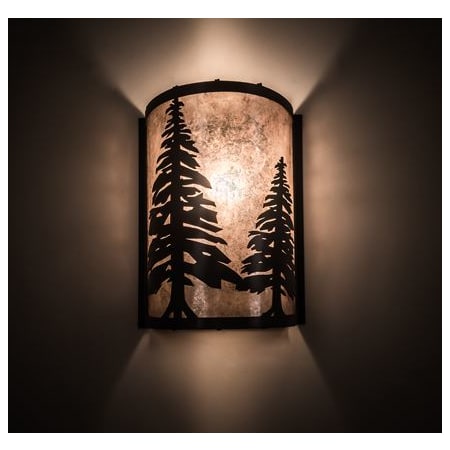 Meyda Tiffany 8" Wide Tall Pines Wall Sconce Bronze
